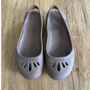 Crocs Kadee Taupe Slingback Ballet Flats Size W6
